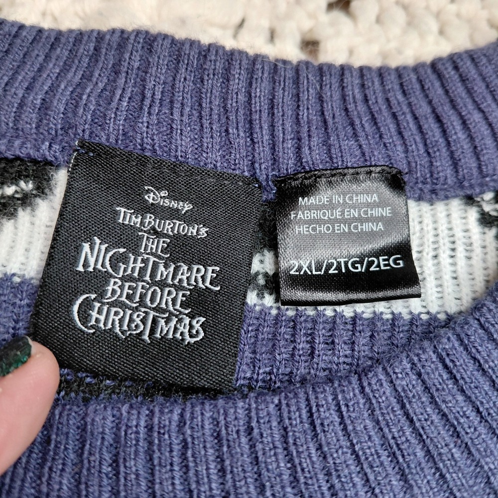 Nightmare Before Christmas Sweater Womens 2XL Jack Skeleton AOP‎ Ugly Party Fun - Picture 4 of 8